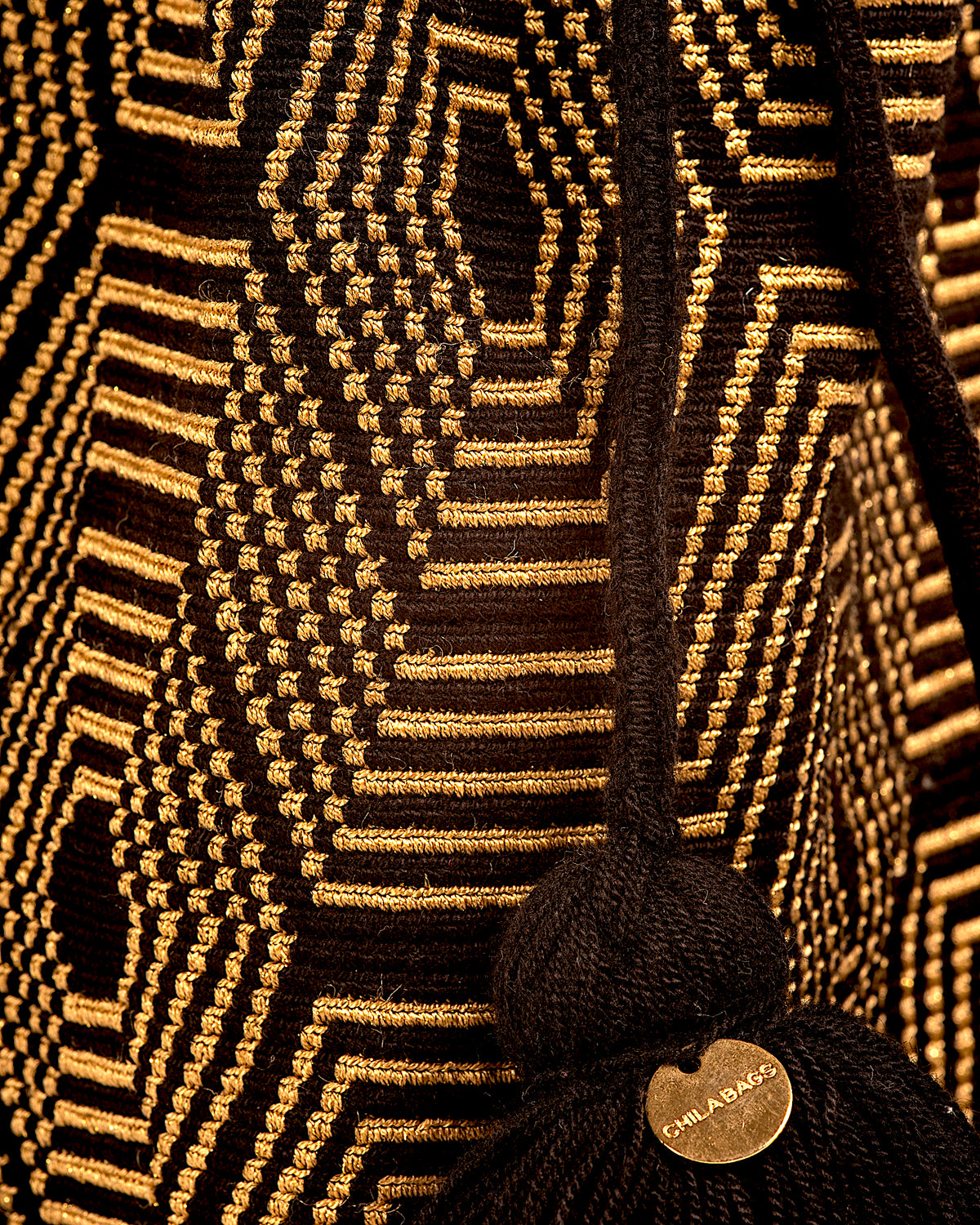 CHILA BAGS Tokyo Gold Bucket Bag, close up