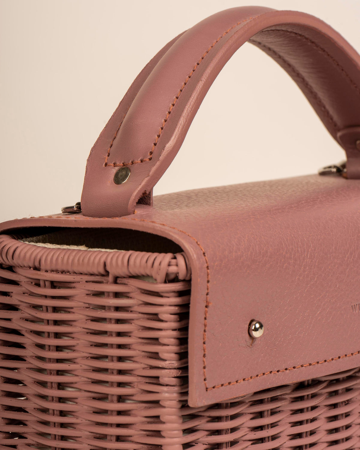 Close up of the Wicker Wings Kuai dusk bag.