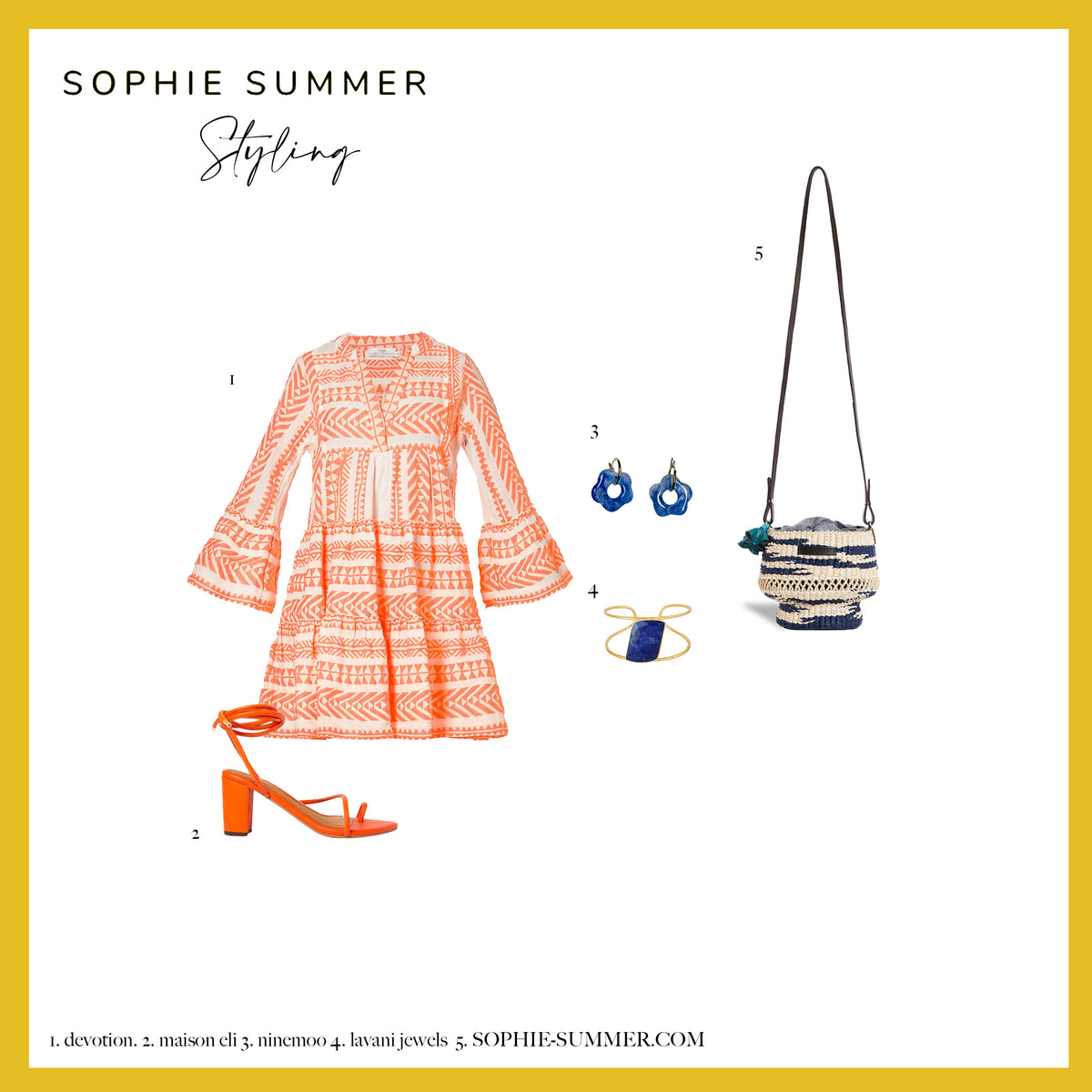 Styling board featuring the AAKS Baw Pot Wavy mini bucket bag